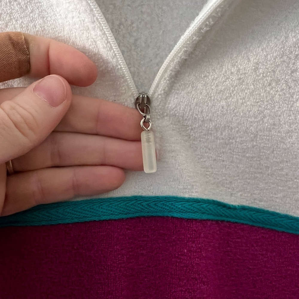 Vintage BLAST Colorblock Quarter Zip Fleece Pullover Petite M 80s 90s Sweatshirt - Picture 4 of 12